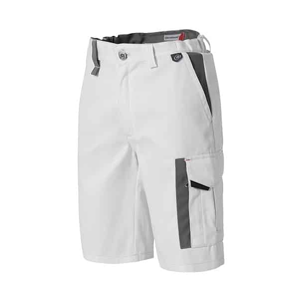 Short de travail White & pro Molinel vue de coté blanc