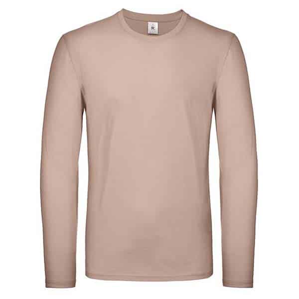 Tee-shirt homme manches longues E150 B&C vue de face beige