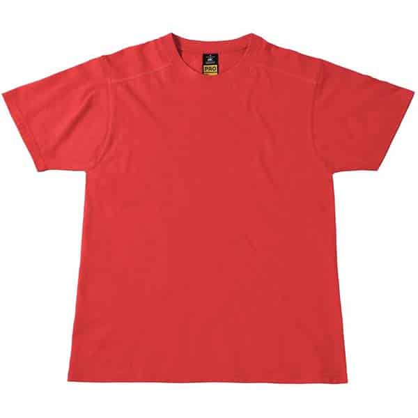 Tee-shirt de travail Perfect pro B&C vue de face rouge