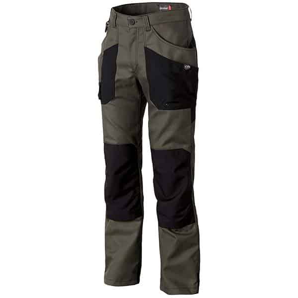 Pantalon de travail Genouillères Naturtech life Molinel vue de coté avant vert kaki
