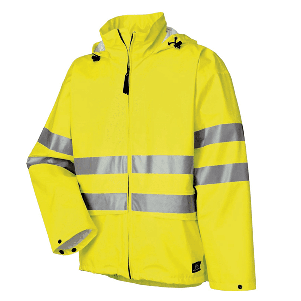 Veste de pluie haute visibilité Alta Helly Hansen vue de face jaune