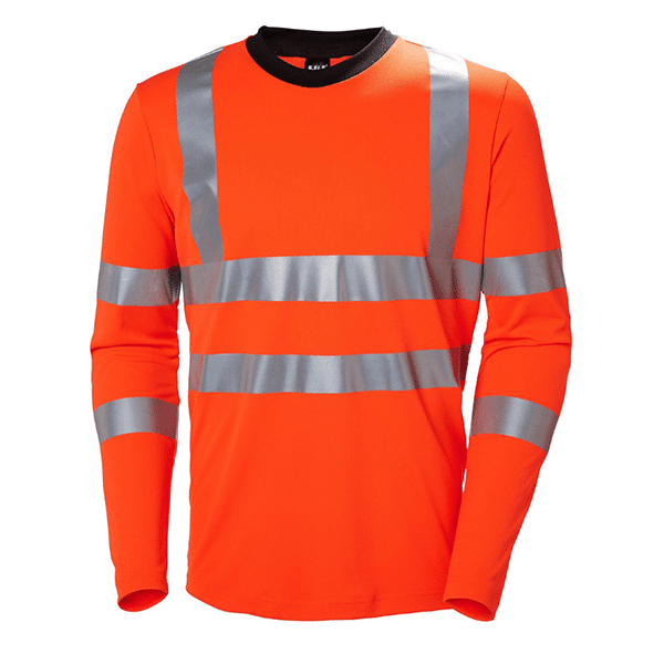 T-shirt Addvis haute visibilité manches longues Helly Hansen vue de face orange