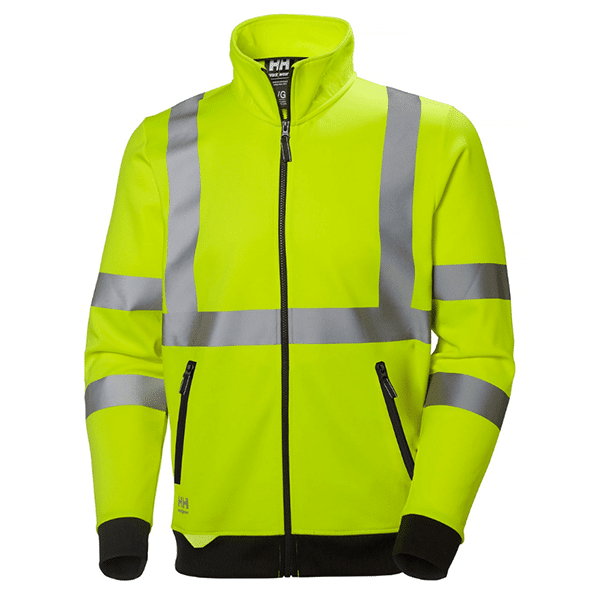Sweat zippé haute visibilité Addvis Helly Hansen vue de face jaune