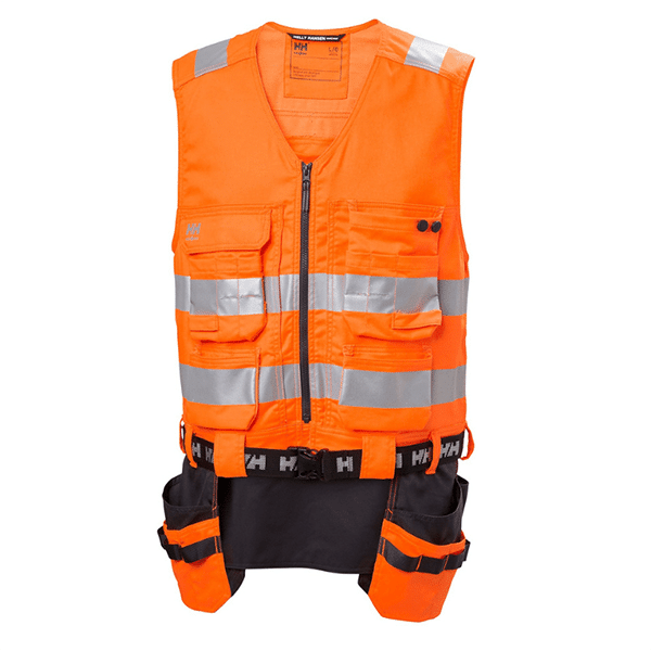 Gilet de travail haute visibilité Alna 2.0 Construction - Helly Hansen vue face orange noir
