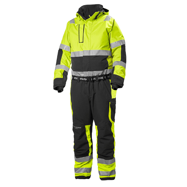 Combinaison Haute visibilité d'hiver Alna 2.0 - Helly Hansen vue face vert noir