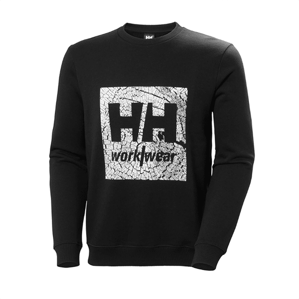 Sweat logo col rond - Helly Hansen vue de face noir