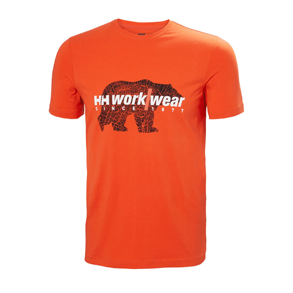 T-shirt de travail logo Helly Hansen vue de face orange