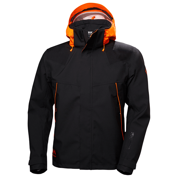 Veste de travail membrane Chelsea Evolution Helly Hansen vue de face noir orange