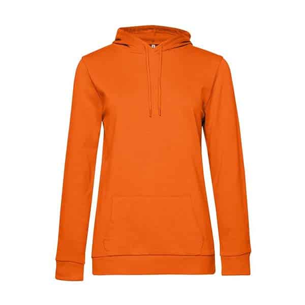 Sweat à capuche femme B&C vue de face orange