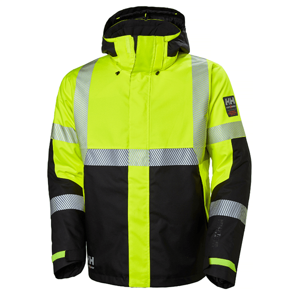 Veste haute visibilité hiver ICU Helly Hansen vue de face jaune