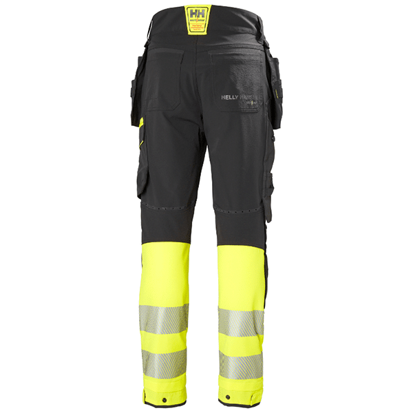 Pantalon haute visibilité ICU BRZ Construction CL1 Helly Hansen vu arrière jaune noir