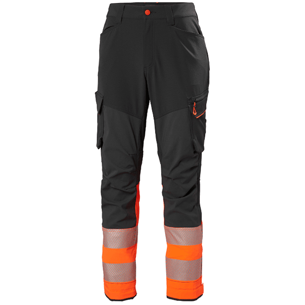 Pantalon haute visibilité ICU BRZ Cargo CL 1 Helly Hansen vu face noir orange