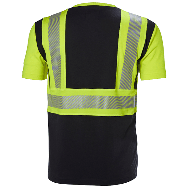 T-shirt ICU haute visibilité Helly Hansen vue de dos jaune fluo