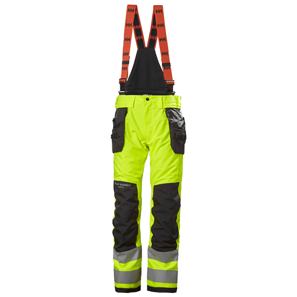 Cotte haute visibilité imperméable Alna 2.0 Construction - Helly Hansen vue dos vert noir