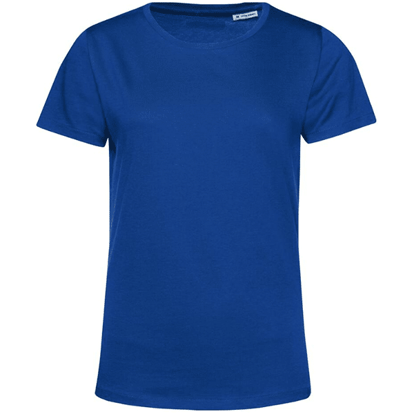 T-shirt femme col rond organique B&C vue de face bleu