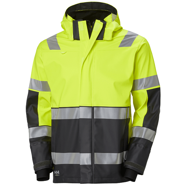 Veste de pluie haute visibilité Alna 2.0 - Helly Hansen vue de face jaune fluo