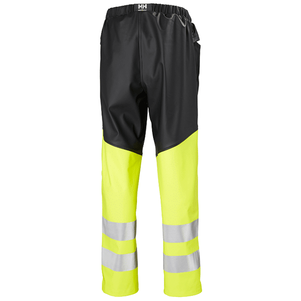 Pantalon de pluie haute visibilité Alna 2.0 Helly Hansen vue de dos jaune noir