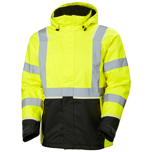 Parka haute visibilité d’hiver UC-ME Helly Hansen vue de face jaune