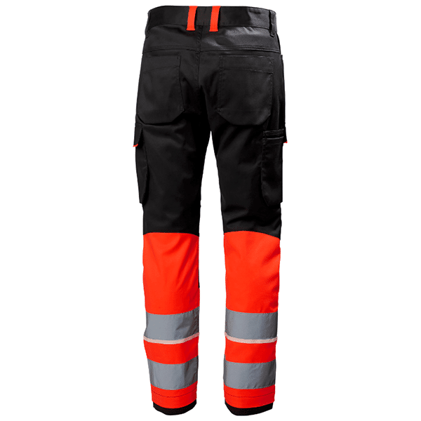 Pantalon UC-ME haute visibilité Cargo Helly Hansen vu arrière noir et orange