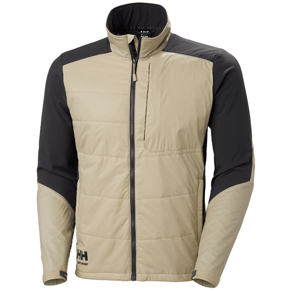 Veste de travail matelassée Kensington Helly Hansen vue de face beige et noir