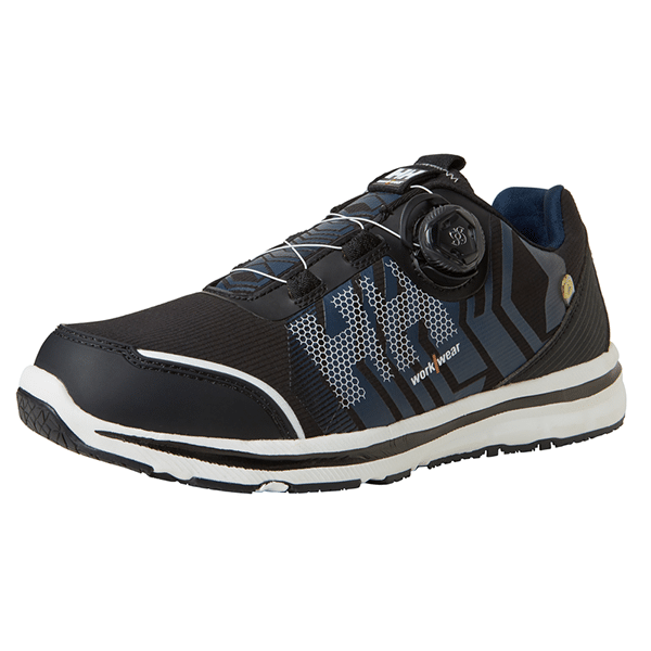 Baskets de sécurité basses Oslo BOA O1 Helly Hansen vue de coté noir et bleu