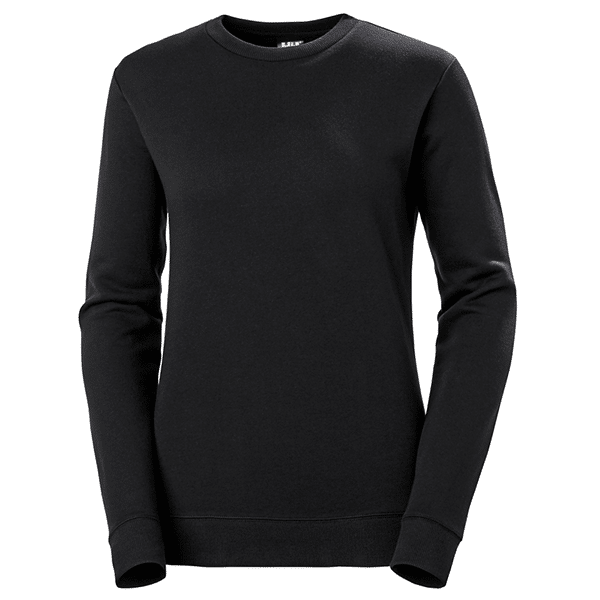 Sweat femme Manchester col rond Helly Hansen vu de face noir
