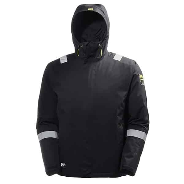 Veste de travail hiver Manchester Helly Hansen vue de face noir