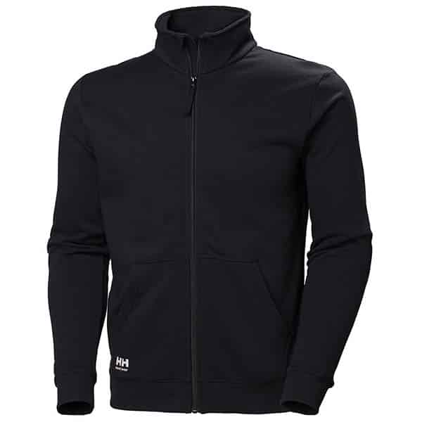 Sweat zippé Manchester Helly Hansen vu de face noir