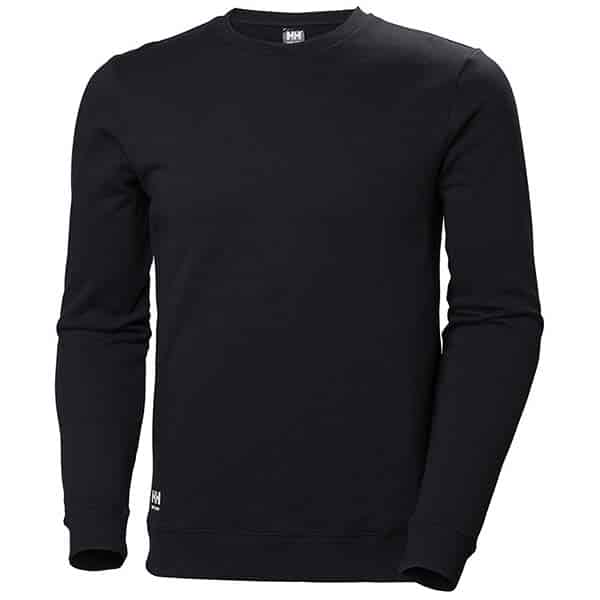 Sweat de travail Manchester col rond Helly Hansen vu de face noir