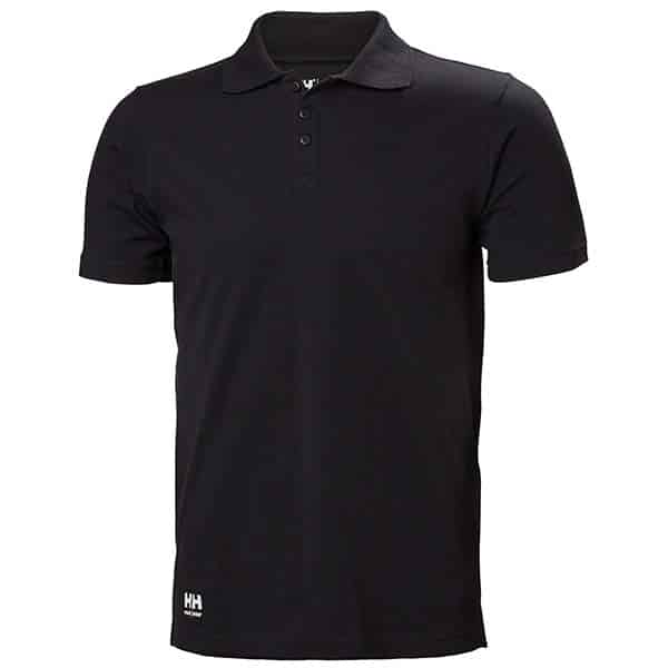 Polo de travail Classic Helly Hansen vue de face noir