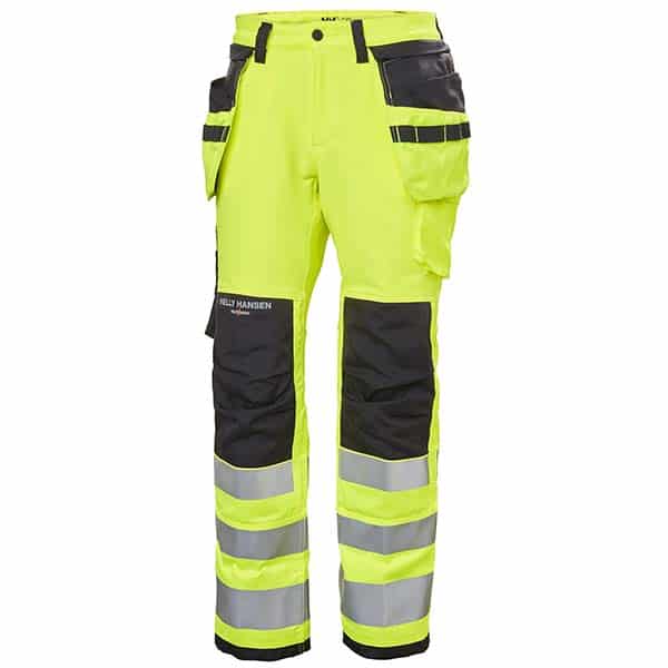Pantalon haute visibilité femme W Luna Construction CL 2 Helly Hansen vu face jaune noir