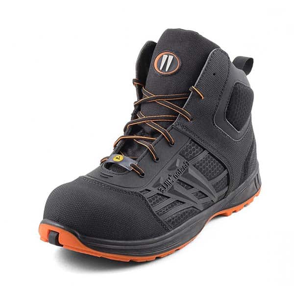 Chaussures de sécurité montantes Neptune S3 Gaston Mille vue de 3/4 noir