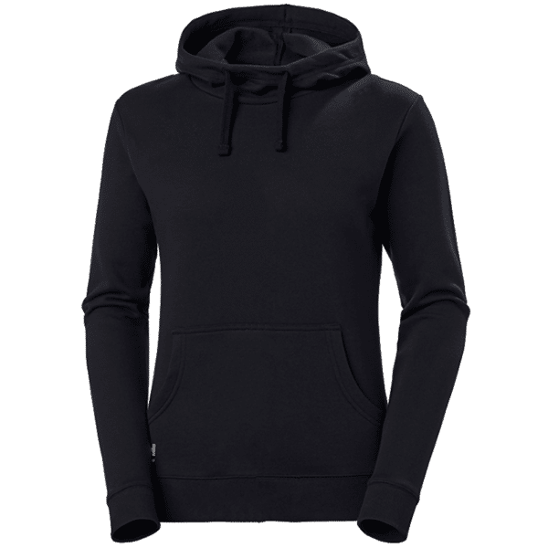 Sweat à capuche femme W Manchester Helly Hansen vu de face noir