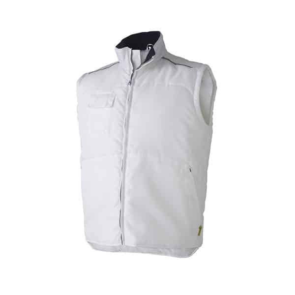 Gilet zip Urgence 2 - Molinel vue de coté avant blanc