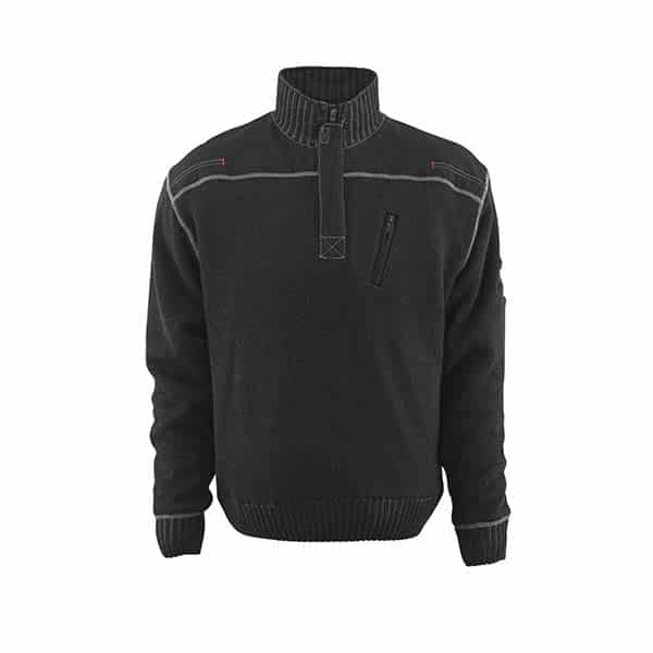 Pull membrane demi-zip Naxos Mascot vue de face noir