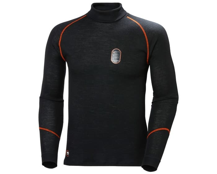 Sous vêtement col roulé ignifugé Fakse Helly Hansen vue face noir