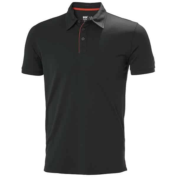 Polo travail Kensington Tech Helly Hansen vu de face noir