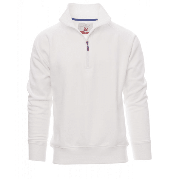 Sweat-shirt demi-zip Miami + Payper vue de face blanc