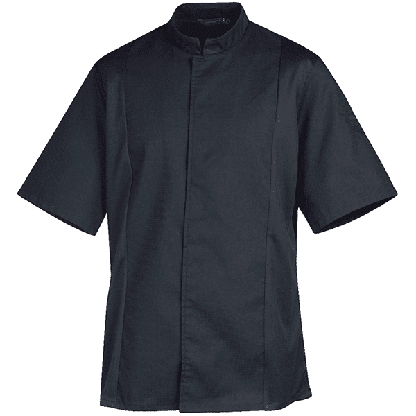 Veste de cuisine mixte manches courtes Siaka Robur vue de face noir