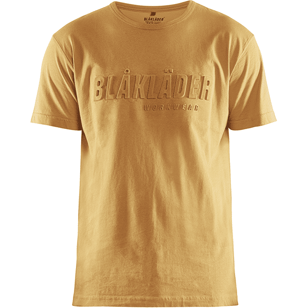 T-shirt travail logo 3D - Blaklader jaune vue de face