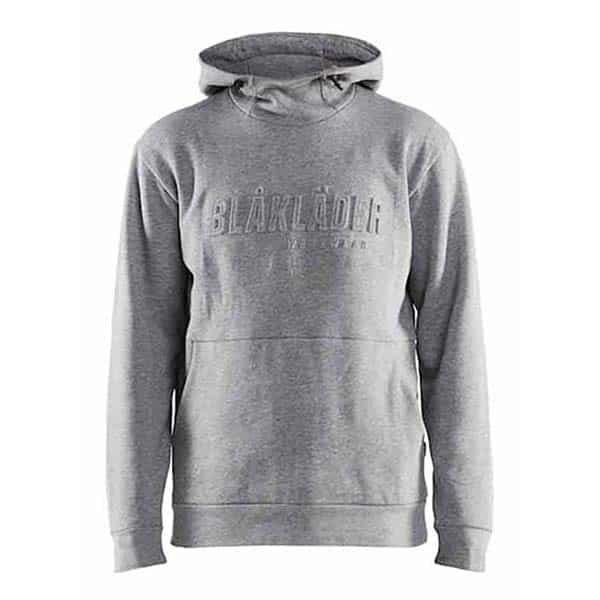 Sweat à capuche imprimé 3D Blaklader gris chiné vu de face