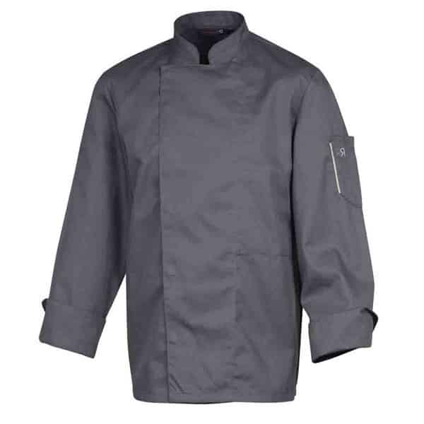 Veste de cuisine mixte manches longues Nero Robur VUE DE FACE GRIS