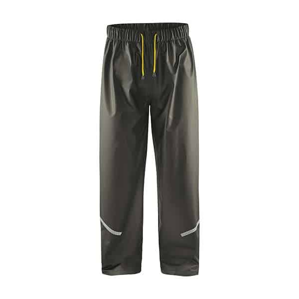 Pantalon de pluie haute visibilité niveau 1 noir vert foncé de devant - Blaklader