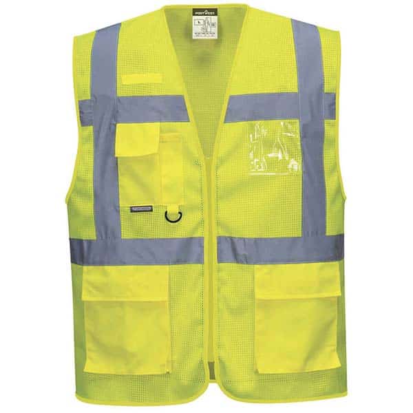 Gilet haute visibilité Meshair Athène jaune Portwest vue de face