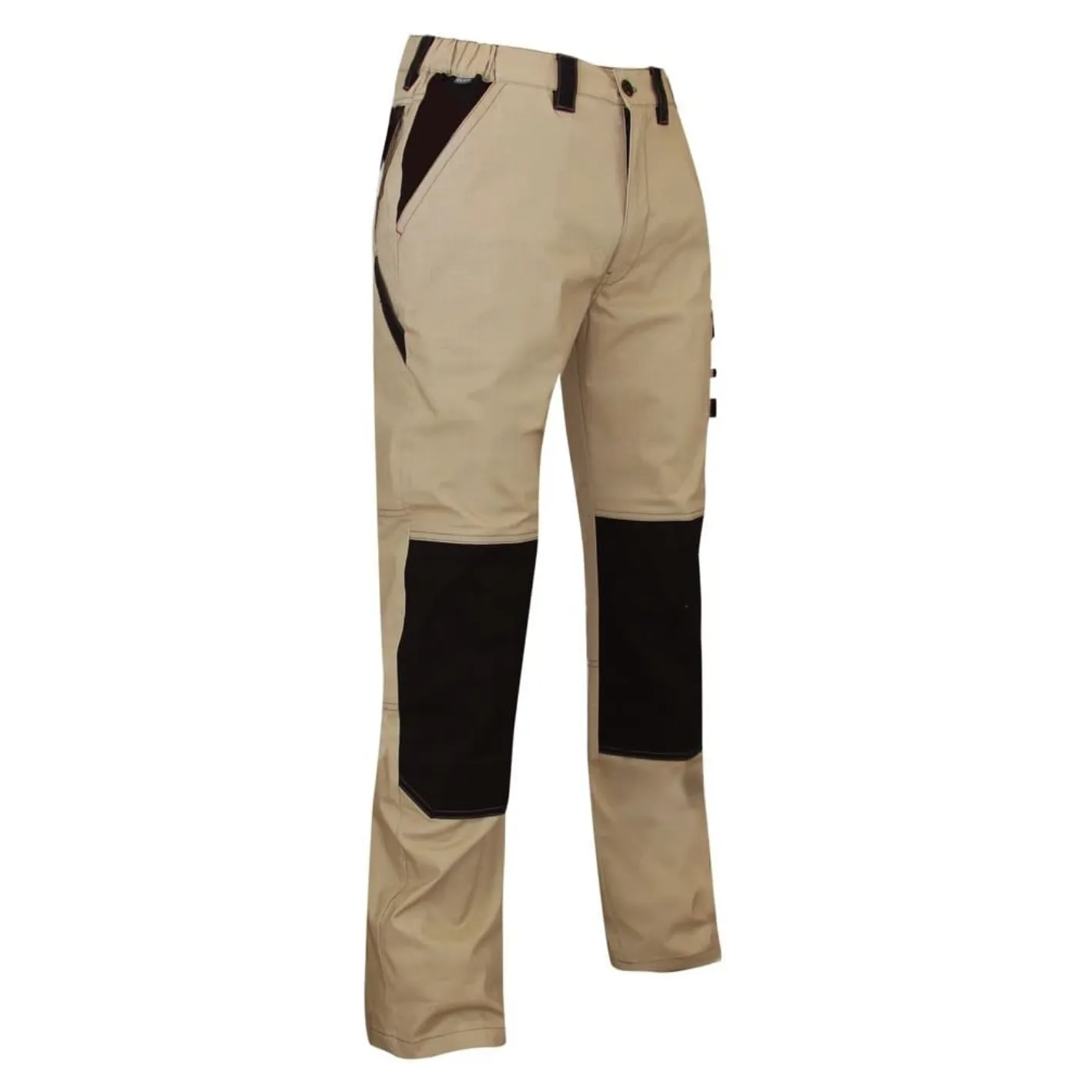 Pantalon de travail été Stretch bicolore Pluton LMA beige : noir