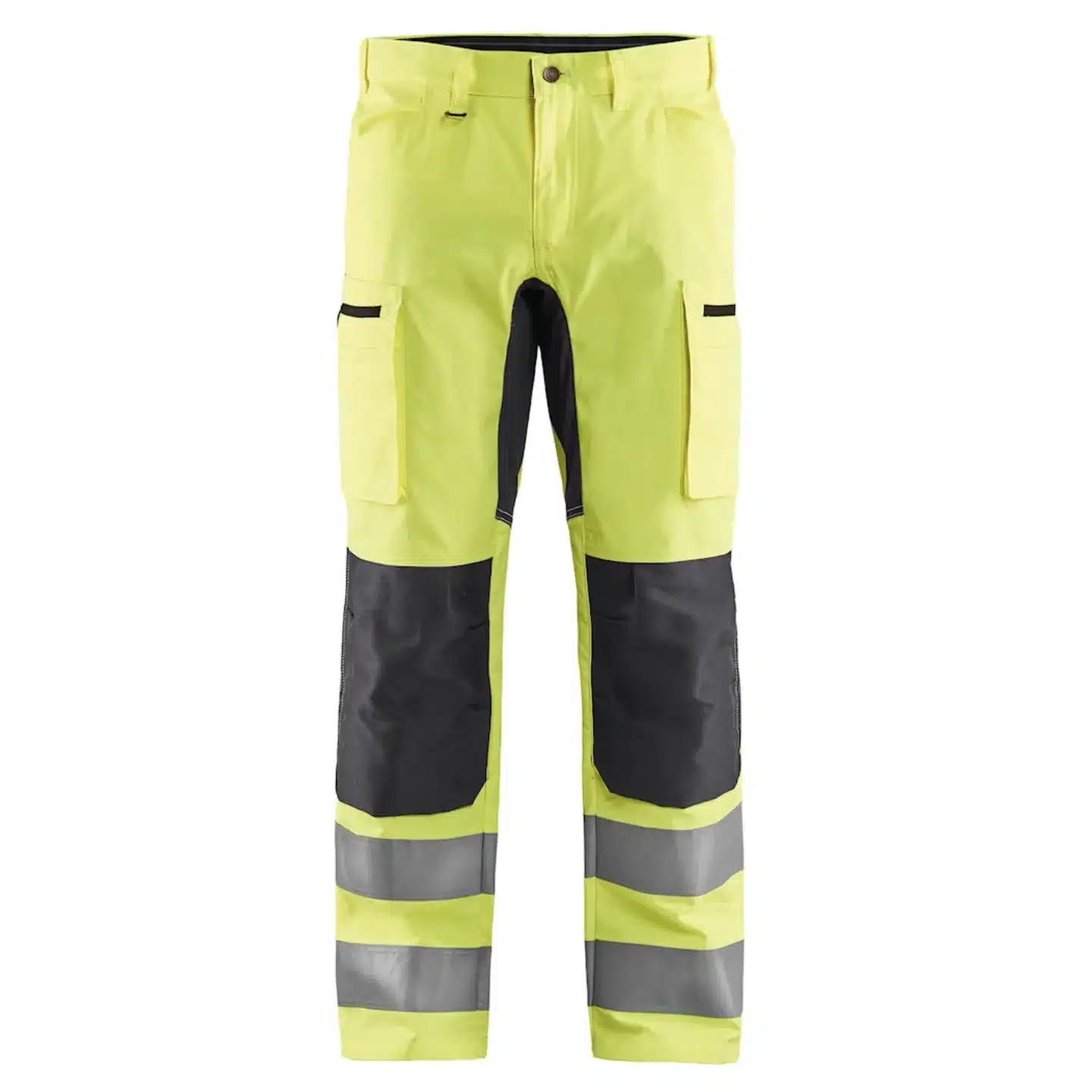 Pantalon de travail stretch Artisan haute visibilité Blaklader jaune fluo : gris moyen