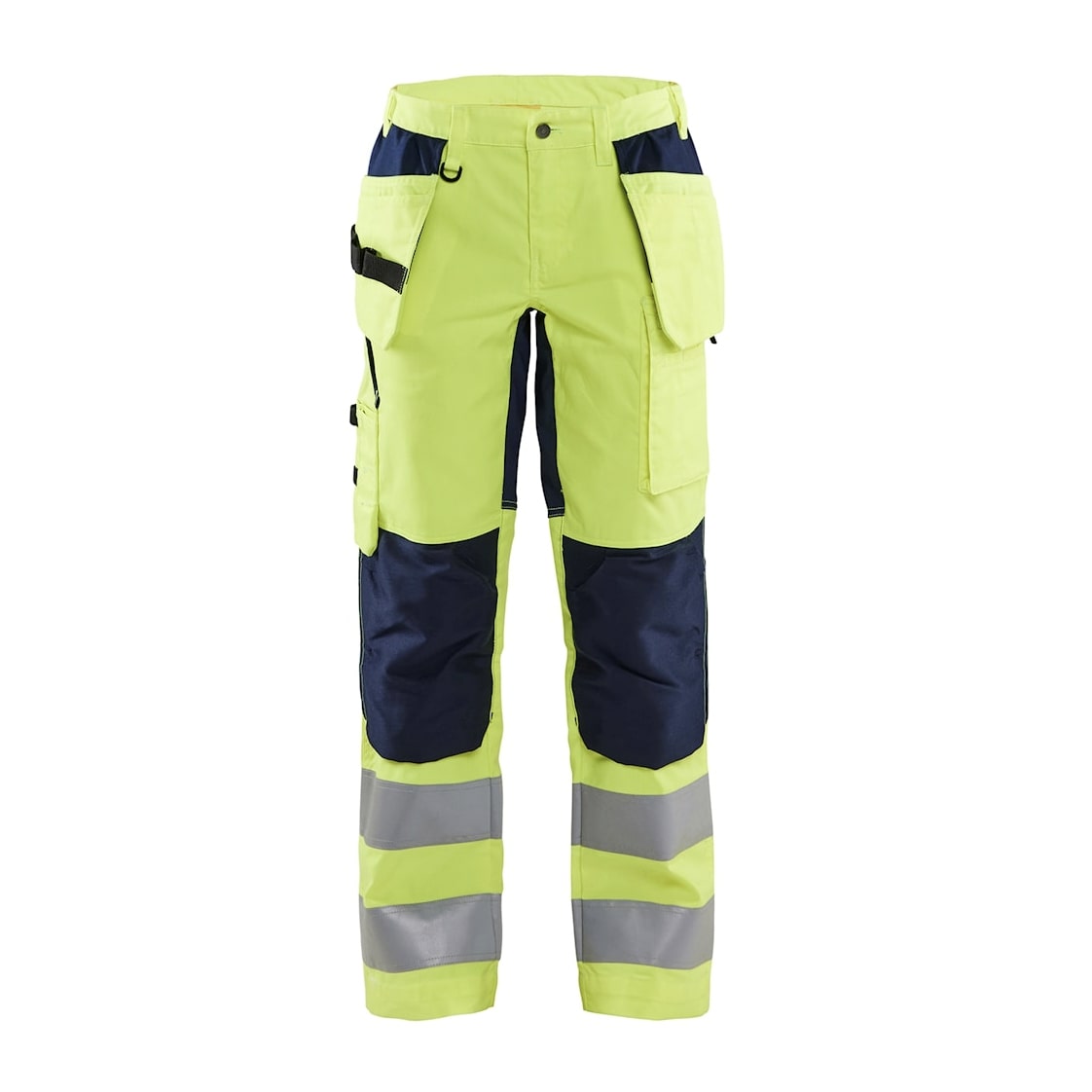 Pantalon stretch haute visibilité femme Blaklader jaune fluo : marine