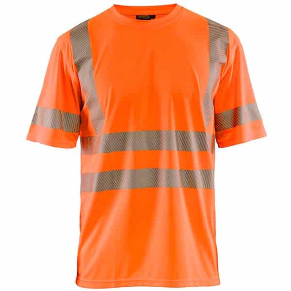 T-shirt haute visibilité anti-uv orange Blaklader vue de face