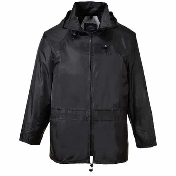 Veste de pluie imperméable Classic noire Portwest vue de face