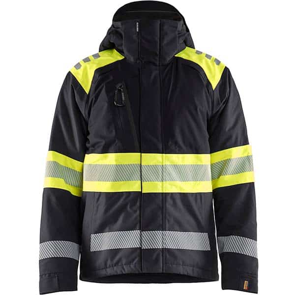 Veste hiver haute visibilité jaune:noir Blaklader vue de face